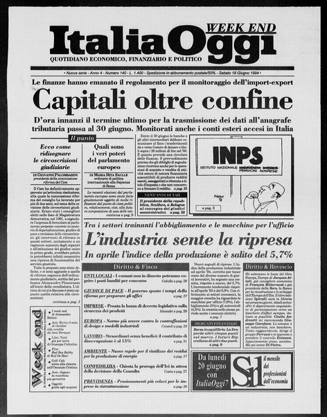 Italia oggi : quotidiano di economia finanza e politica